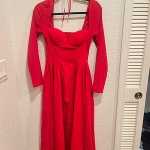 Red Long Sleeve Dress